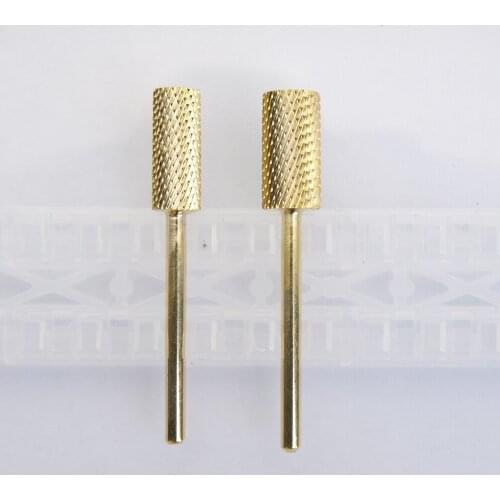 1pcs Flat Gold Tungsten Carbide Nail Drill Bits Beauty Burr File For Electric Machine Pedicure Gel Polish Varnish