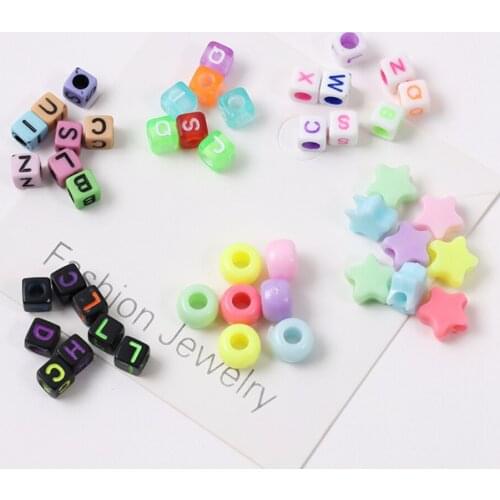 10 pcs New Arrival English Letter Square beads Charms DIY Star Beads for Jewlery Making Bracelet Necklace Keychains Decor Gifts