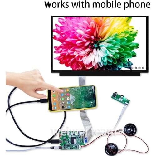 13.3 Inch 1920x1080 IPS LCD Screen Raspberry Pi Display Hd-mi-Compatible Type C Control Board For Windows 10 8 7 Mobile Phone