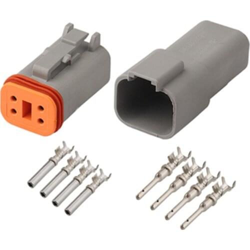 10pcs/lot 4 Pin Female And Male Waterproof Electrical Wire Connector Plug Deutsch Enhanced Seal Shrink Boot Adapter DT06-4S DT04