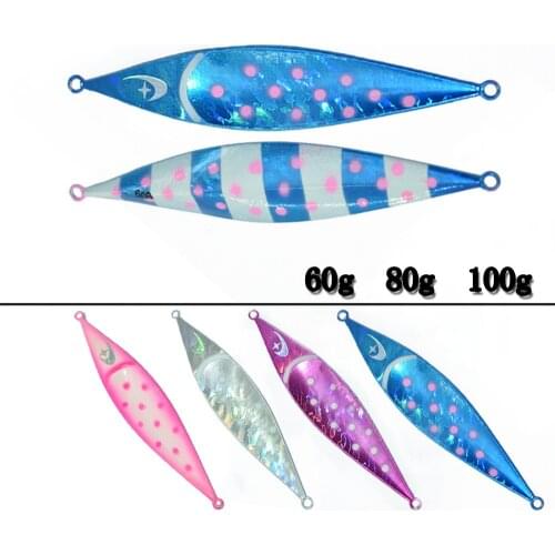 5pcs Colorful Jigging Lure laser Luminous 60g 80g 100g 11cm 12cm 14cm Slow Spinner Bait Deep Sea Fishing Accessories Lead Fish