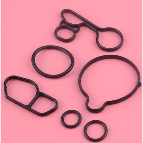 DWCX 6pcs Rubber Car Oil Cooler Gaskets Seals Kit 55568539 Fit For Chevrolet Cruze Sonic Trax Encore 1.4T Astra