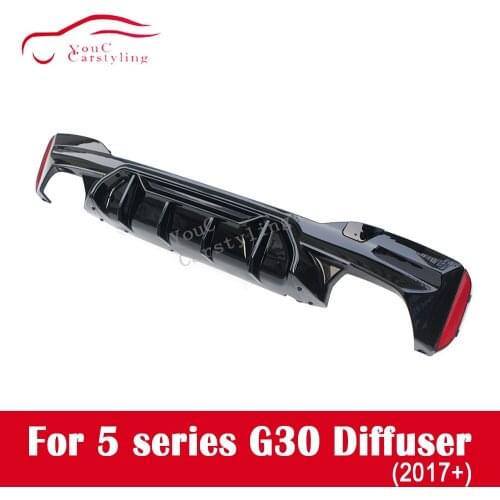 G30 ABS Plastic Black Color Rear Bumper Diffuser Lip Spoiler for BMW 5 Series G30 4-door Sedan 2017