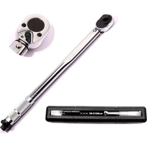 Quality Mechanical preset Torque wrench 28-210NM 1/2 Square Drive High-accuracy Car Bike Repair Hand Tools Spanner Torque key