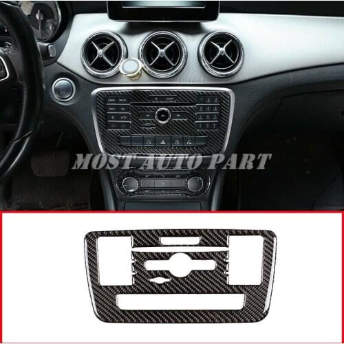 Carbon fiber Interior Center Console CD Panel Cover Frame For Mercedes Benz GLA CLA A Class W176 C117 X156 2015-2018 1pcs LHD