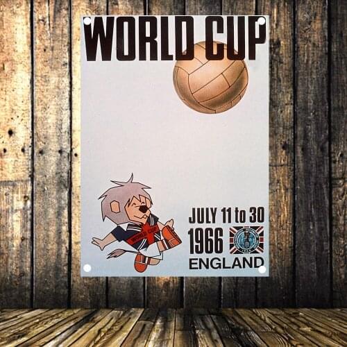 "England World Cup 1966" Four holes Flag Banner Football Poster Boy dormitory bedroom wall decoration