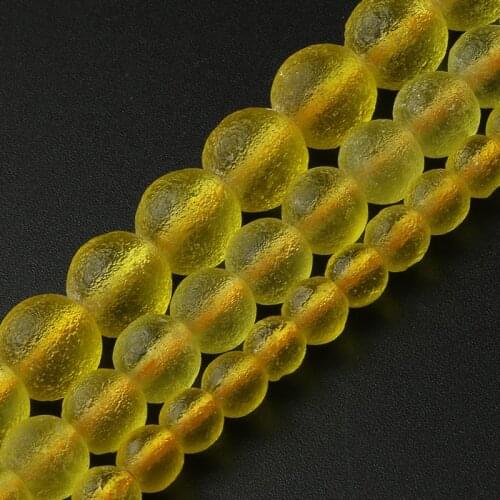 Matte Yellow Energy Crystal Beads Czech Meteorite Glass Round Beads for Jewelry Making DIY Charm Bracelets 15'' Healing Beads