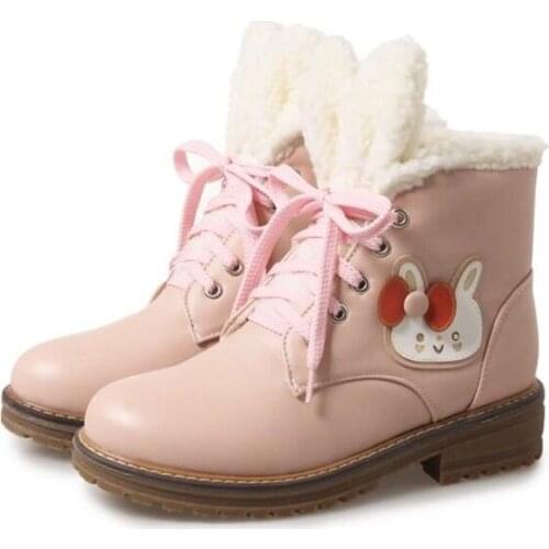 Cute Rabbit Platform Short Boots Mori Girl Lolita Princess Winter Lolita Japanese Sweet Lolita Shoes