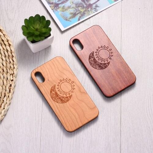 Moon Sun Vintage Zen Engraved Wood Phone Case Coque Funda For iPhone12 6 6S 6Plus 7 7Plus 8 8Plus XR X XS Max 11 Pro Max