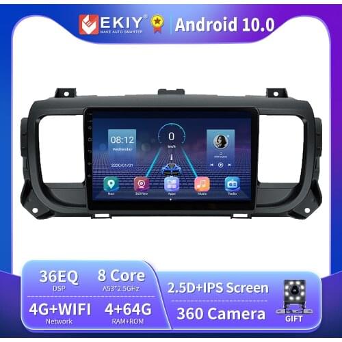 EKIY Multimedia Carplay For Citroen Jumpy 3 SpaceTourer 2016-2021 36EQ DSP 360 Camera Car Radio Head Unit GPS Navigation Player