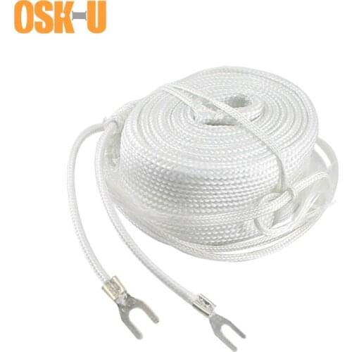 Fiberglass Heating Belt 5cm Width 6/10M length 220V Fireproof Electric Heater Element for Water Pipe Wattage 600W/1000W