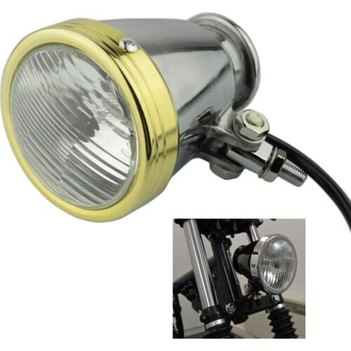 Motorcycle H4 12V Polish Retro Headlight Clear Glass Headlamp For Harley Chopper Bobber Scrambler Triumph Dyna Softail Sportster