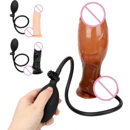 VATINE Sex Toys For Women Pump Big Butt Plug Sex Products Anal Plug Realistic Penis Huge Inflatable Dildo Suction Cup