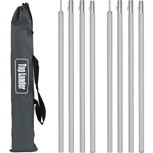 Outdoor Camping Tent Pole Aluminum Alloy Adjustable Tent Support Rods Hiking Backpacking Beach Shelter Tarp Thicken Awning Pole