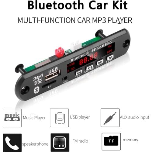 Recording Handsfree 12V DIY Decoding Board Bluetooth MP3 USB TF FM Radio Module Wireless Bluetooth Decoder Record MP3 Player