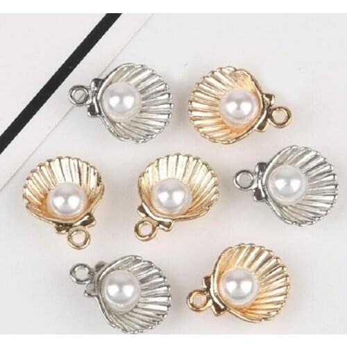 11*15mm Zinc Alloy Metal Enamel Shell Charms Pendant for DIY craft gift