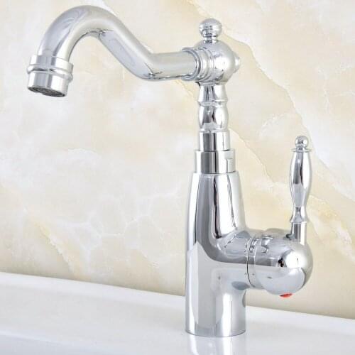 Polished Chrome Bathroom Kitchen Basin Sink Faucet Single Holes/Handles Mixer Taps