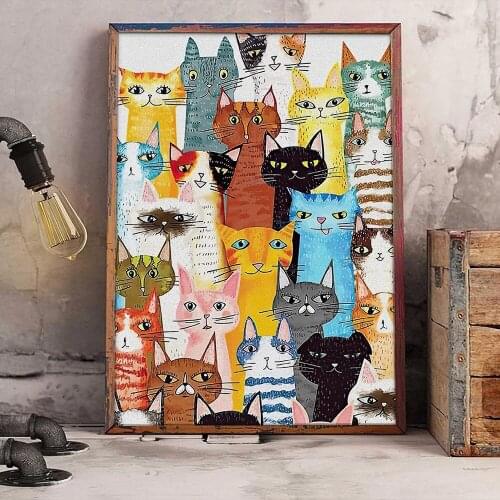Cat Butt Wall Art Canvas Painting Funny Bum Posters and Prints House Warming Gift Cats In Hats Wall Art Pictures Home Decoration