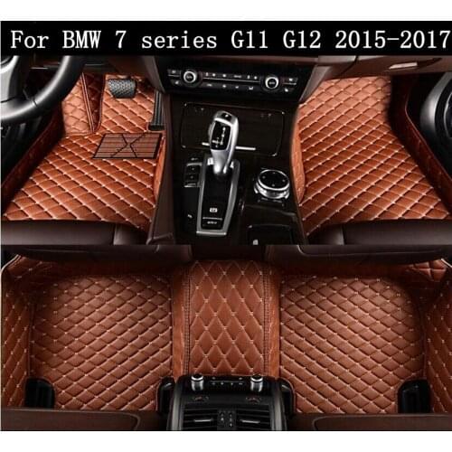 Car 3D Luxury Leather Car Floor Mats Fits For 15-17 BMW 7 series G11 G12 2015 2016 2017 EMS Free shipping