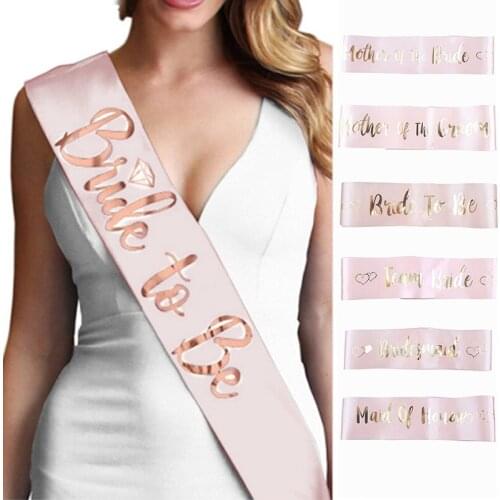 Rose Gold Fabric Golden Font Bride Etiquette Strap With Bride To Be Sash Bachelor Party Shoulder Strap