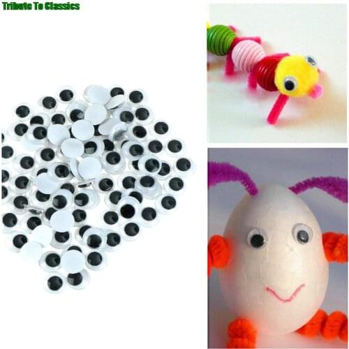 100pcs/lot Self Adhesive Wiggly Eyes 6/8/10/12/15mm for Toys Dolls DIY Accessory Eyeball for Scrapbook