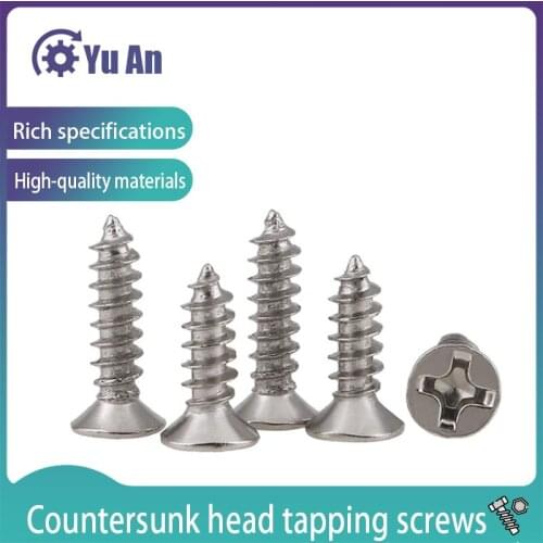 Nickel Plating Cross Countersunk Flat Head Self Tapping Screw KA Phillips Cell Phone Small Screw M1.0M1.2M1.4M1.7 1000Pcs