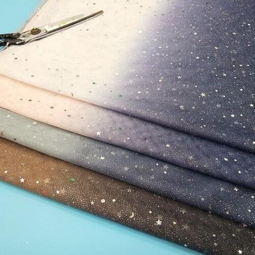 1Y/Lot 4colours star gradient bronzed mesh fabric sequins Fashion lace tutu skir material