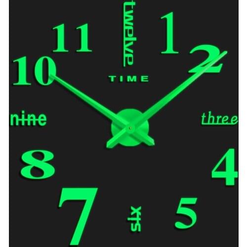 Luminous Popular Creative Large Daylighting DIY Wall Clock Modern Living Room Decoration Silent Clock