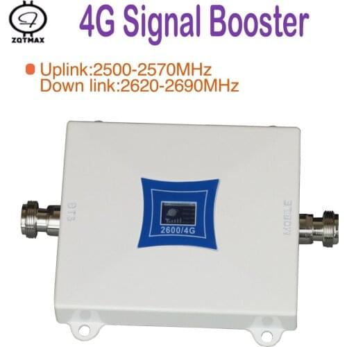 ZQTMAX 4G mobile signal amplifier LTE 2600MHz Smartphone Signal Booster FDD-LTE 2600 Cellular Data Repeater (Band 7)