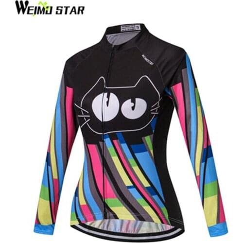 Weimostar Women cycling jersey long sleeve pro Team MTB Bicycle Sportswear Clothing Bike Jersey Tops Bicycle Cycling Clothing