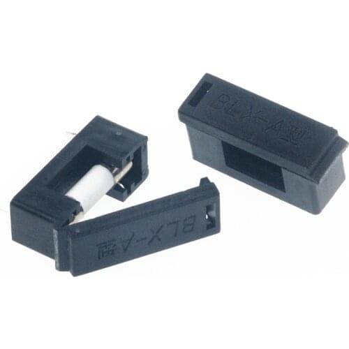 10pcs BLX-A 5 * 20MM With Lid Fuse Holder 5X20 Fuse Bracket Black Pitch about 23MM