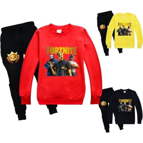 Fortnites Spring Autumn Cartoon Sweatshirt+Pants 2 PCS Set Boys Girls Clothing Tracksuit Suits