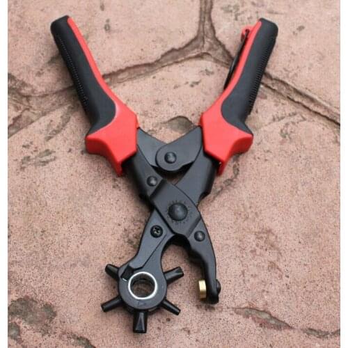 3# genuine leather belt plier punching hole flat oval round