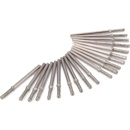 20Pcs 2mm Diamond Saw Solid Drill Bit Hole Saw Solid Drill Bit Set For Glass Tile Ceramic Marble Drilling