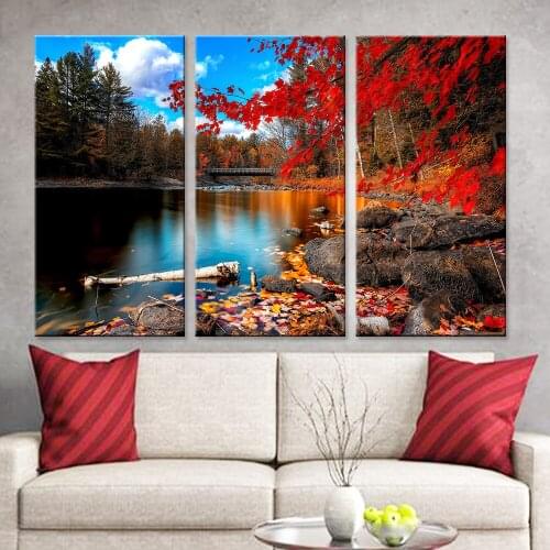 3pcs/set 5D DIY Diamond Painting"red tree and sunest scenic"Full Square Diamond Embroidery,Cross Stitch painting Home Decor