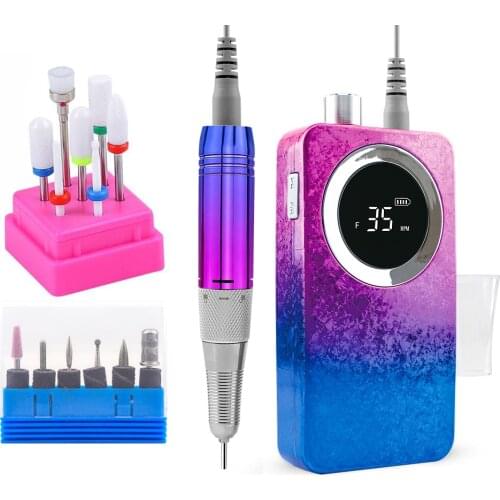 Gradient 35000rpm Rechargeable Nail Drill Machine Portable Nail Drill Salon Manicure Pedicure Gel Polish Remove Nail Equipment