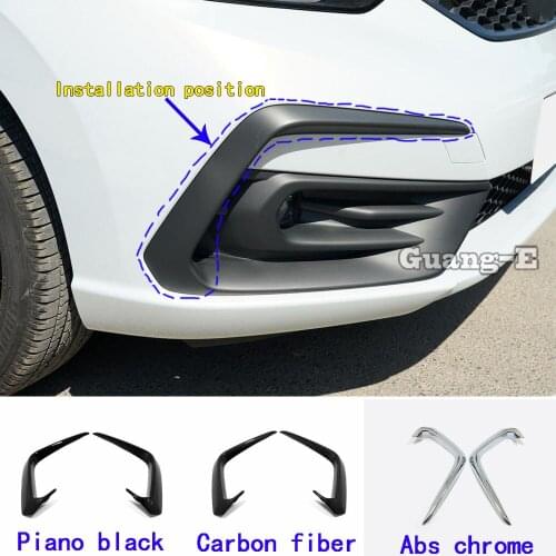 Car Styling ABS Cover Trim Front Head Fog Light Hood Lamp Frame Stick Parts For Honda Fit Jazz 2020 2021
