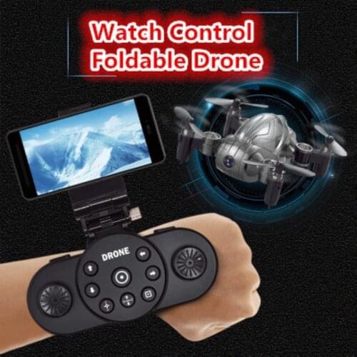 Beetle Watch Control Mini Foldable WIFI FPV Remote Control Rc Drone Aircraft Toy 360 Degree Flip One Key Return Land Down Gifts