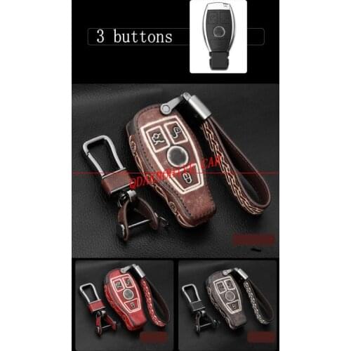 QDAEROHIVE genuine leather car Key Case Cover For Mercedes-Benz C200L E300L GLA GLC GLE GLK C S E glc260 gla200