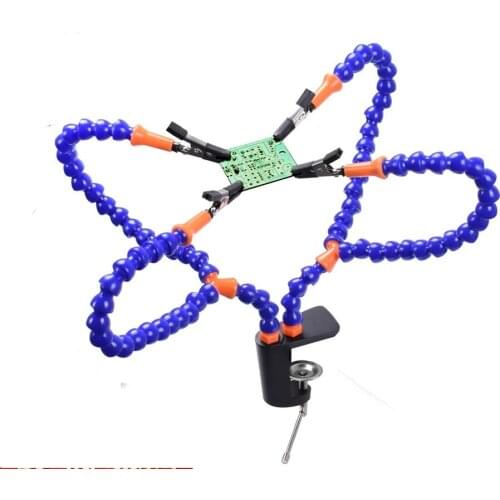 NEWACALOX Multi Soldering Helping Hand Third Hand Tool with 4PCS Flexible Arms Soldeirng Station Holder for PCB Welding Repair