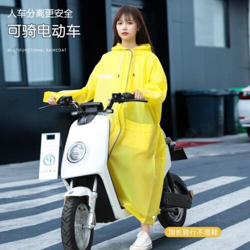 Long Waterproof Yellow Raincoat Electric Bike Adult Men Rain Poncho Transparent Fashion Riding Yagmurluk Erkek Rain Gear EB5YY