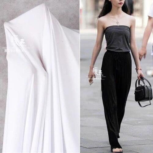 Stretch Cotton Polyester Fabric Soft Black white DIY Sports Short T-shirt Sleeve Sling Clothes Designer Fabric