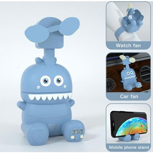 Creative Foldable Monster Watch Fan USB Charging Mini Handheld Bracket Car Fan Portable Children Outdoor Travel Lazy Small Fan