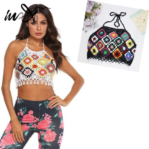 In-X Halter bikini top crochet swimwear female 2021 Bandeau swimsuit womens swimming suit Sexy bathing suit beach wear summer