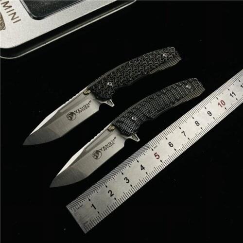 KEVIN JOHN VENOM python Mini Flipper Folding Knife m390 blade Titanium+ Zirconium patch handle camping knives Pocket EDC tool