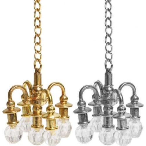 Dollhouse Miniature Furniture 1:12 Doll House Accessories Mini Lamp Chandelier