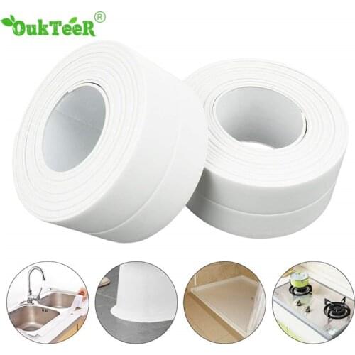 Kitchen Bathroom Wall Sealing Tape Waterproof Moldproof Mildew Proof Sink Joint Crevice Sticker Corner Line Sticking Strip Tape