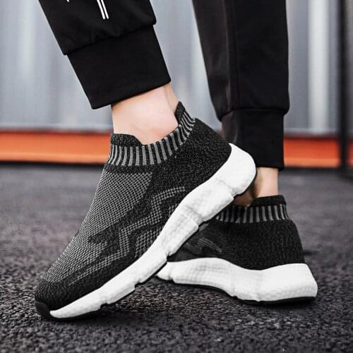 2021 New Mens Casual Shoes Men Slip-on Sock Sneakers Breathable Light Leisue Walking Jogging Running Tenis Masculino Adulto
