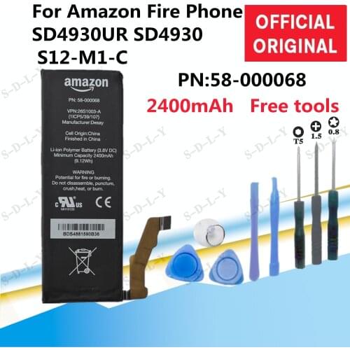 New for Amazon Fire Phone SD4930UR SD4930 S12-M1-C 2400mAh/9.12Wh 3.8V 58-000068 26S1003-A Replacement High Quality Battery