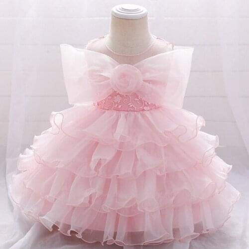 Easter Kids Dress 2021 Spring Summer New Ins One-year-old Dresses Bowknot Infant Cake Dresses For Girls Dresses Childrens Dress